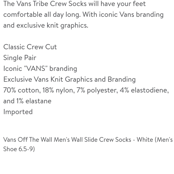 NWT Men's Vans Crew Socks - Picture 4 of 5